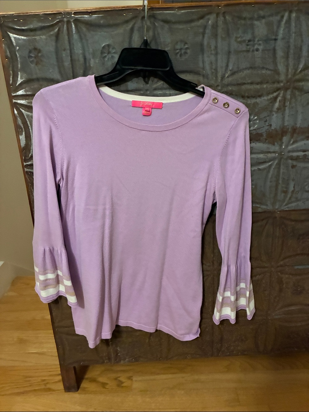 Lilly Pulitzer Lilac Button-Shoulder Bell Sleeve Top - Women